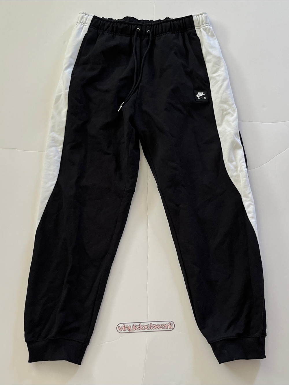 Nike Air Fleece Heavyweight Jogger Pants Mens Large Black White HJ0291-010 $80